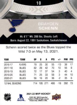 2021-22 Upper Deck MVP - Silver Script #10 Brayden Schenn Back