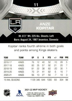2021-22 Upper Deck MVP - Silver Script #11 Anze Kopitar Back