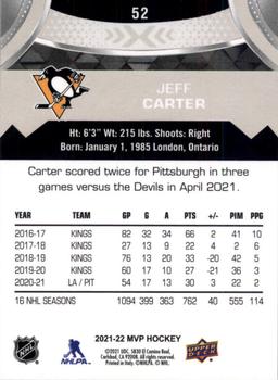 2021-22 Upper Deck MVP - Silver Script #52 Jeff Carter Back