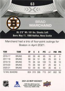 2021-22 Upper Deck MVP - Silver Script #63 Brad Marchand Back