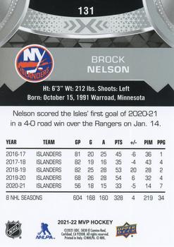 2021-22 Upper Deck MVP - Silver Script #131 Brock Nelson Back
