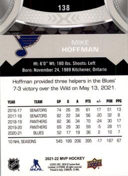 2021-22 Upper Deck MVP - Silver Script #138 Mike Hoffman Back