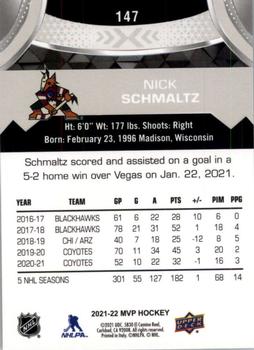 2021-22 Upper Deck MVP - Silver Script #147 Nick Schmaltz Back