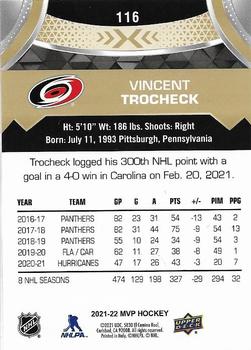 2021-22 Upper Deck MVP - Gold Script #116 Vincent Trocheck Back