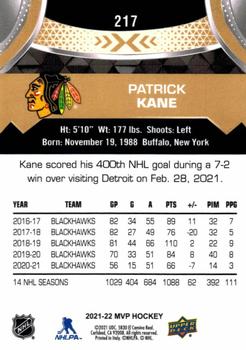 2021-22 Upper Deck MVP - Gold Script #217 Patrick Kane Back