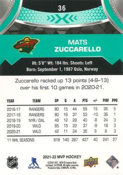 2021-22 Upper Deck MVP - Super Script #36 Mats Zuccarello Back