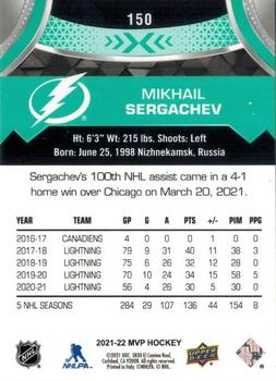 2021-22 Upper Deck MVP - Super Script #150 Mikhail Sergachev Back