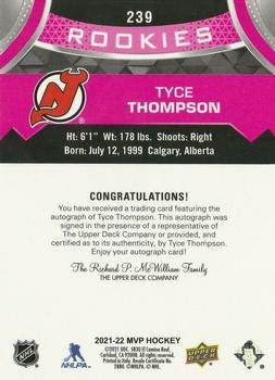 2021-22 Upper Deck MVP - Autographs Magenta #239 Tyce Thompson Back