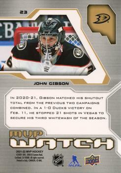 2021-22 Upper Deck MVP - 20th Anniversary #23 John Gibson Back