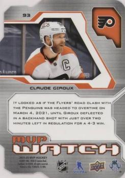 2021-22 Upper Deck MVP - Colors and Contours #93 Claude Giroux Back