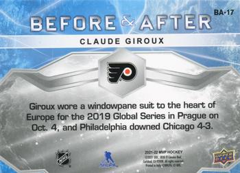 2021-22 Upper Deck MVP - Before and After #BA-17 Claude Giroux Back