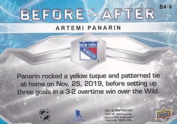 2021-22 Upper Deck MVP - Before and After Gold #BA-8 Artemi Panarin Back