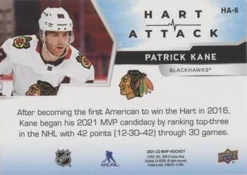 2021-22 Upper Deck MVP - Hart Attack Gold #HA-6 Patrick Kane Back