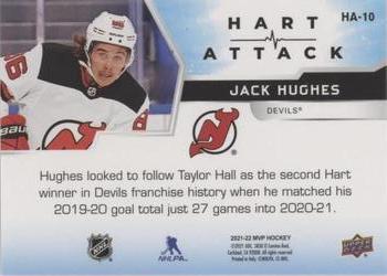 2021-22 Upper Deck MVP - Hart Attack Gold #HA-10 Jack Hughes Back