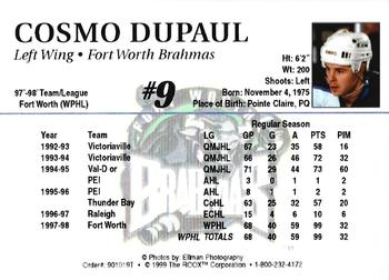 1998-99 Roox Fort Worth Brahmas (WPHL) #901019T Cosmo Dupaul Back