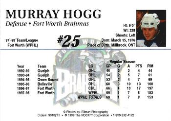 1998-99 Roox Fort Worth Brahmas (WPHL) #901027T Murray Hogg Back