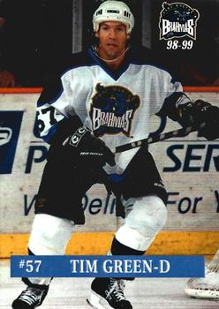 1998-99 Roox Fort Worth Brahmas (WPHL) #901032T Tim Green Front