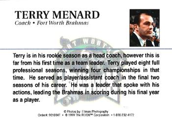 1998-99 Roox Fort Worth Brahmas (WPHL) #901034T Terry Menard Back