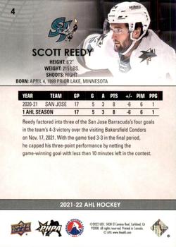 2021-22 Upper Deck AHL #4 Scott Reedy Back
