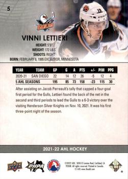 2021-22 Upper Deck AHL #5 Vinni Lettieri Back