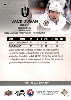 2021-22 Upper Deck AHL #9 Jack Dugan Back