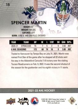 2021-22 Upper Deck AHL #15 Spencer Martin Back
