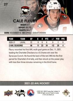 2021-22 Upper Deck AHL #27 Cale Fleury Back