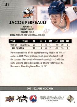 2021-22 Upper Deck AHL #51 Jacob Perreault Back