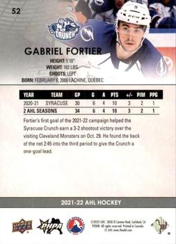 2021-22 Upper Deck AHL #52 Gabriel Fortier Back