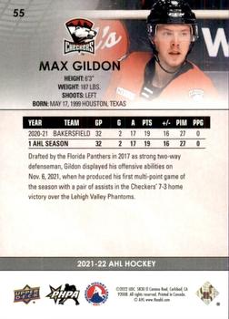 2021-22 Upper Deck AHL #55 Max Gildon Back