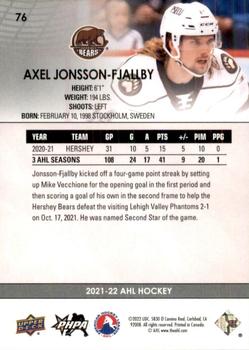 2021-22 Upper Deck AHL #76 Axel Jonsson-Fjallby Back