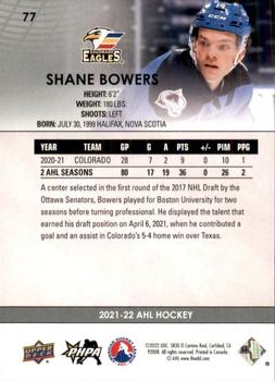 2021-22 Upper Deck AHL #77 Shane Bowers Back