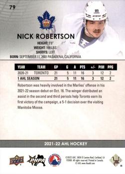 2021-22 Upper Deck AHL #79 Nick Robertson Back