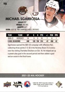 2021-22 Upper Deck AHL #98 Michael Sgarbossa Back