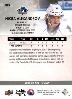 2021-22 Upper Deck AHL #103 Nikita Alexandrov Back