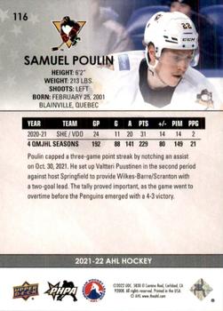 2021-22 Upper Deck AHL #116 Samuel Poulin Back
