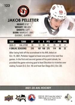 2021-22 Upper Deck AHL #123 Jakob Pelletier Back