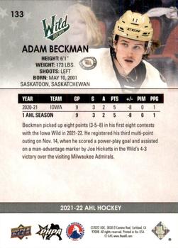 2021-22 Upper Deck AHL #133 Adam Beckman Back