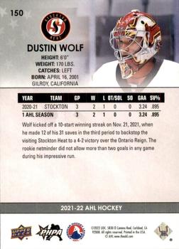 2021-22 Upper Deck AHL #150 Dustin Wolf Back