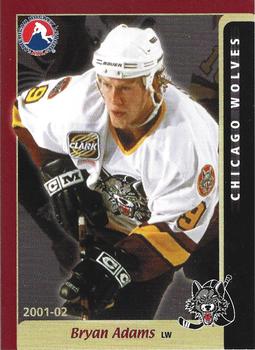 2001-02 Chicago Wolves (AHL) - Performance Mailers, Inc #1 Bryan Adams Front