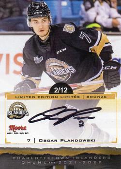 2021-22 Extreme Charlottetown Islanders (QMJHL) - Autographs Bronze #NNO Oscar Plandowski Front