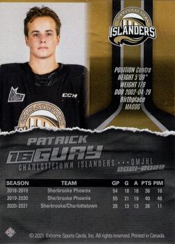 2021-22 Extreme Charlottetown Islanders (QMJHL) - Autographs Bronze #NNO Patrick Guay Back