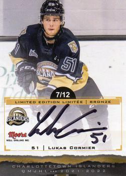 2021-22 Extreme Charlottetown Islanders (QMJHL) - Autographs Bronze #NNO Lukas Cormier Front