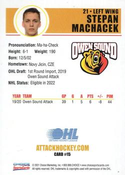 2021-22 Choice Owen Sound Attack (OHL) #15 Stepan Machacek Back