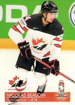 2021 IIHF World Hockey Championship Team Canada #2 Nicolas Beaudin Front