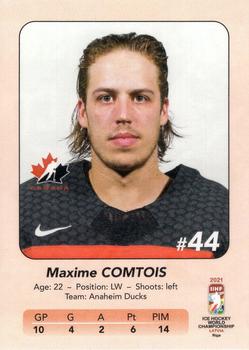 2021 IIHF World Hockey Championship Team Canada #5 Maxime Comtois Back