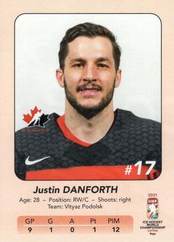 2021 IIHF World Hockey Championship Team Canada #7 Justin Danforth Back