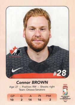 2021 IIHF World Hockey Championship Team Canada #10 Connor Brown Back