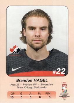 2021 IIHF World Hockey Championship Team Canada #14 Brandon Hagel Back