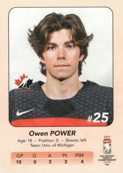2021 IIHF World Hockey Championship Team Canada #22 Owen Power Back